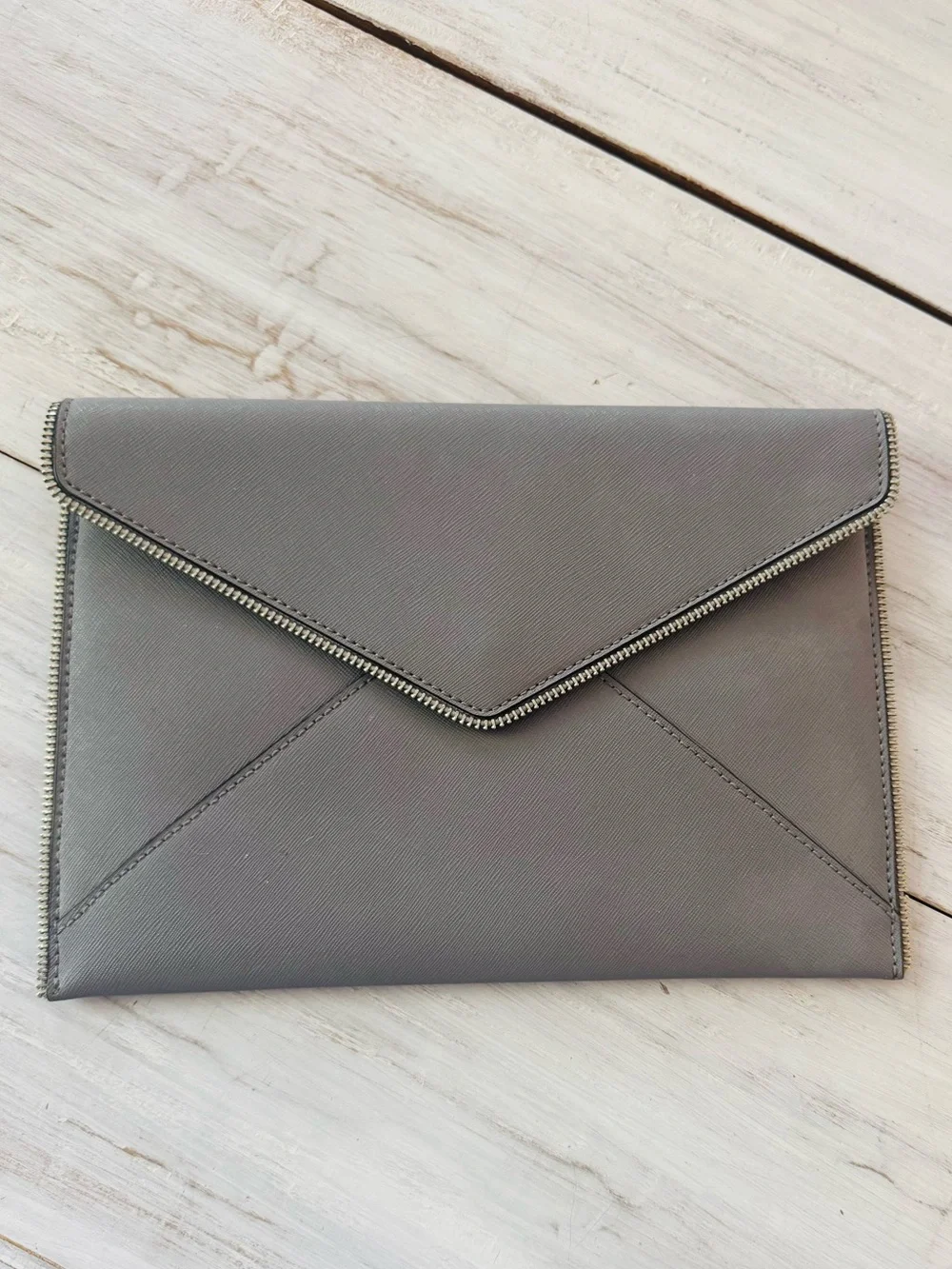 Rebecca Minkoff Zipper Trim Leather Clutch